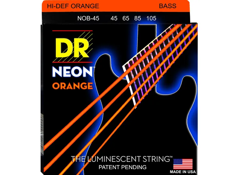 DR Strings NOB45 Neon Orange (045-105) Medium 